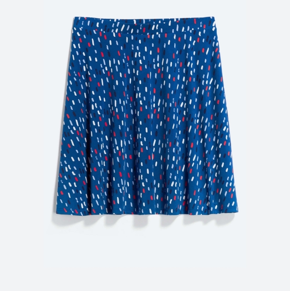 Gilli Tessa Midi Skirt - 3x Blue w/ Red/Wht/Blk